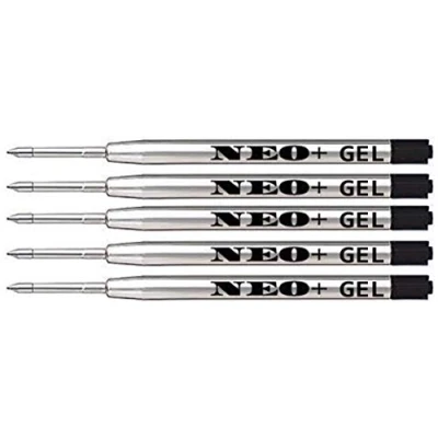 Afbeelding van Gel balpenvullingen, langdurige vullingen, 0,5 mm fijne punt, compatibel met Parker balpennen. G2 stijl navulling Made in Germany (5 x zwarte gelinkt)