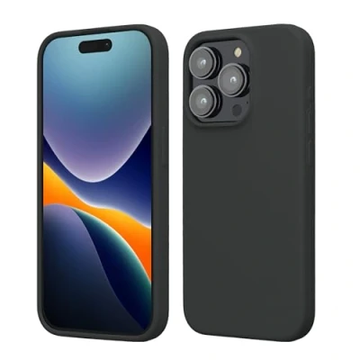 Afbeelding van kwmobile Case voor iPhone 15 Pro Slank TPU Hoesje met Zachte Afwerking In mat zwart