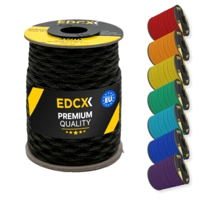 Afbeelding van EdcX Paracord van nylon 4 mm 550, 30 m, type III, touw 100% nylon, 7 draads touw, in effen kleuren (zwart, bos, m)