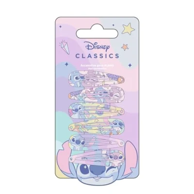 Afbeelding van Disney Set van 6 antislip metalen haarspelden met Stitch print voor meisjes 5,1 cm