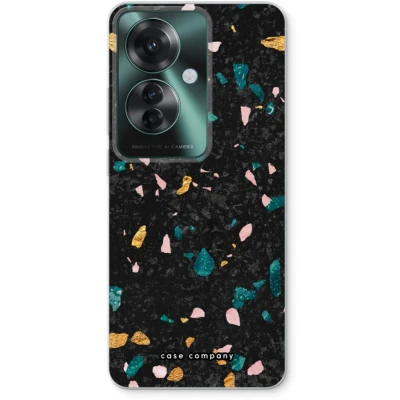 Afbeelding van Case Company® hoesje geschikt voor Oppo Reno 11 F Terrazzo N10 Soft Cover Telefoonhoesje Bescherming aan alle Kanten en Schermrand