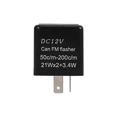 Afbeelding van Keenso 2 pinnen knipperrelais, 12 V, universeel, elektronisch, verstelbaar, led, knipperlicht, motorfiets, zwart