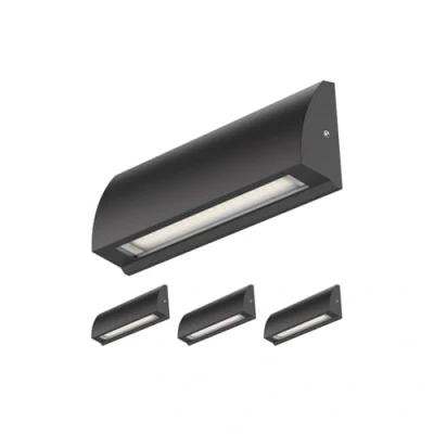 Afbeelding van ledscom.de SEGIN Led wandlamp/trapverlichting voor buiten, IP54, plat, downlight, matzwart, vierkant, 6,3 W, 630 lm, koudwit, 4 stuks