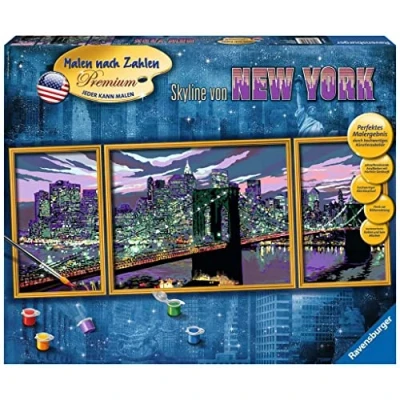 Afbeelding van Ravensburger Schilderen op nummer 28951 Skyline van New York vanaf 14 jaar: zonder lijst