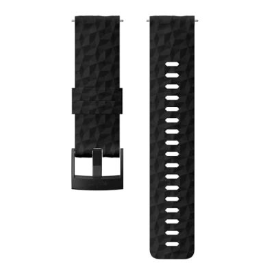 Afbeelding van SUUNTO Originele reservearmband voor Spartan Sport WRH, 9, siliconen, lengte 22,3 cm, breedte 24 mm, zwart/zwart, met bevestigingspinnen, SS050221000