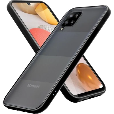 Afbeelding van Cadorabo Hoesje geschikt voor Samsung Galaxy A42 5G / M42 in MATT ZWART Hybride beschermhoes met TPU siliconen Case Cover binnenkant en matte plastic achterkant
