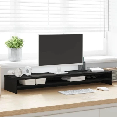 Afbeelding van vidaXL Monitorstandaard 100x24x13 cm spaanplaat zwart eikenkleurig