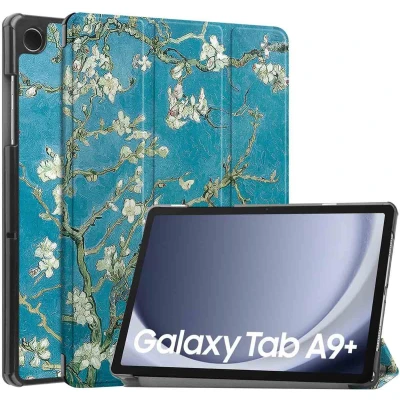 Afbeelding van iMoshion Tablet Hoes Geschikt voor Samsung Galaxy Tab A9 Plus Design Trifold Bookcase Meerkleurig /Green Plant