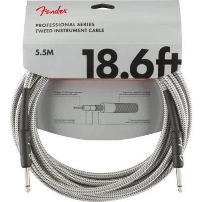 Afbeelding van Fender Professional Series Instrument Cable 5.5m (White Tweed) Gitaarkabel