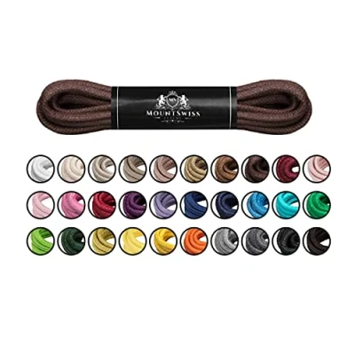 Afbeelding van Mount Swiss© Luxury veters, gewaxt, rond, voor leren schoenen, Ø 2 3 mm, lengtes 45 120 cm, bruin, 110