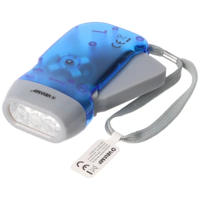 Afbeelding van Velamp GRAM: 3 LED dynamo zaklamp. blauw en geel.