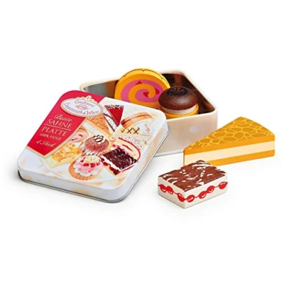 Afbeelding van Erzi Pretend Play Merchandize houten kruidenierswinkel Coppenrath en Wiese, 9 x 2,8 cm Engelse versie
