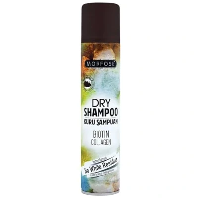 Afbeelding van Morfose Biotine &amp; Collagen Droogshampoo voor bruin haar, 200 ml, verhoogt het volume, zonder olie, resten