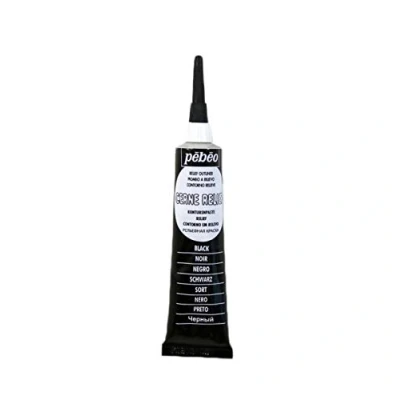 Image de Pebeo Peinture Cerne Relief Noir Tube De 20ml