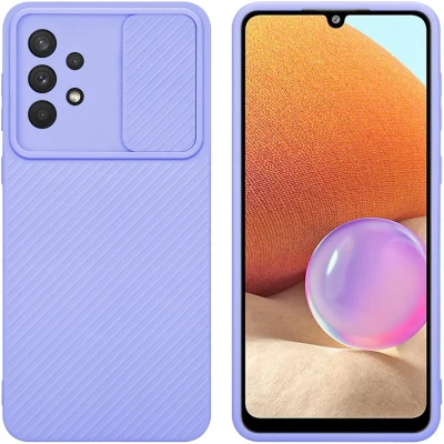Afbeelding van Cadorabo Hoesje geschikt voor Samsung Galaxy A32 4G in Bonbon Paars Beschermhoes van flexibel TPU silicone Case Cover en met camerabescherming