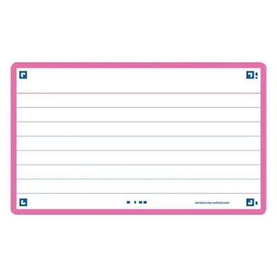 Image de Oxford fiches bristol lignées A7 (80 pièces) fuchsia