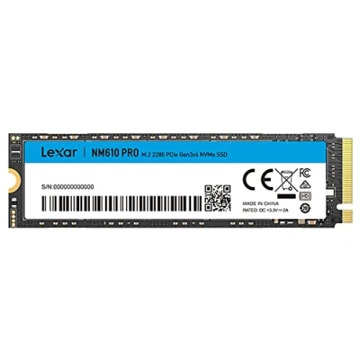 Afbeelding van Lexar NM610PRO 500GB SSD, M.2 2280 PCIe Gen3x4 NVMe 1.4 interne tot 3300 MB/s lezen, 1700 schrijven, 3D NAND Flash SSD schijven voor Notebook, Desktop, PC