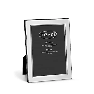 Afbeelding van EDZARD Salerno fotolijst 9 x 13 cm, verzilverd, aanslagvrij, met fluwelen achterkant, om neer te zetten