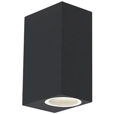 Afbeelding van QAZQA Set van 2 moderne wandlampen zwart lichts IP44 Baleno
