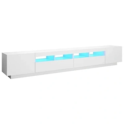 Image de vidaXL Meuble TV avec lumières LED Blanc 260x35x40 cm3081915