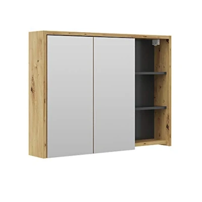 Afbeelding van Vicco Badkamerspiegelkast Viola, Eiken/antraciet, 100 x 75 cm