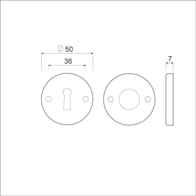 Afbeelding van Ami Krukrozet rond ø50x7mm aluminium F 2