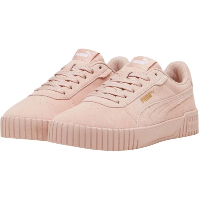 Afbeelding van Puma Carina 2.0 Sneakers laag, Dames, Maat: 38.5, Rose quartz/gold Veloursleer