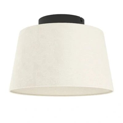 Afbeelding van EGLO Febres Plafondlamp E27 Ø 35 cm Zwart/Wit Teddy stof