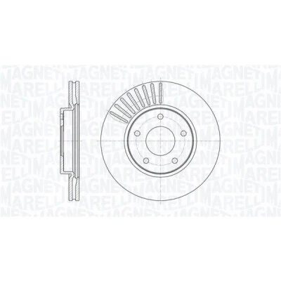 Afbeelding van MAGNETI MARELLI Remschijf NISSAN: Juke, Pulsar Hatchback 280, 280mm 24mm 5 68mm interne ventilatie 361302040618 Remschijven