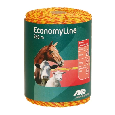 Afbeelding van Ako economyline schrikdraad geel/oranje 0.20mm 250m