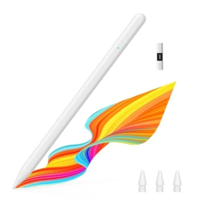 Afbeelding van MoKo Pen voor iPad Pencil USB C Apple 2018 2024, 35 minuten, snel opladen Pro 13/11 inch (M4) 12,9/11 inch, Air 6/5/4/3, Mini 6/5, 10/9/8/7/6, wit