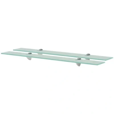 Afbeelding van vidaXL Schappen zwevend 2 st 80x10 cm 8 mm glas