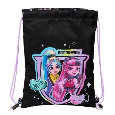 Afbeelding van Rugtas met Koordjes Monster High Zwart 26 x 34 1 cm
