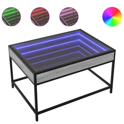 Afbeelding van Salontafel met Infinity LED 70x50x41 cm grijs sonoma eikenkleur
