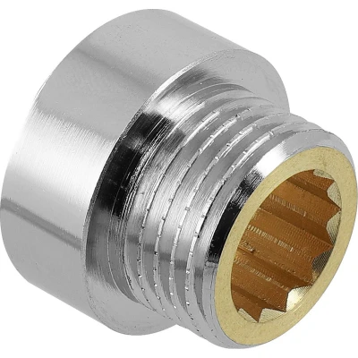 Afbeelding van Messing draadfitting kraanverlengstuk verchroomd 1/2 x