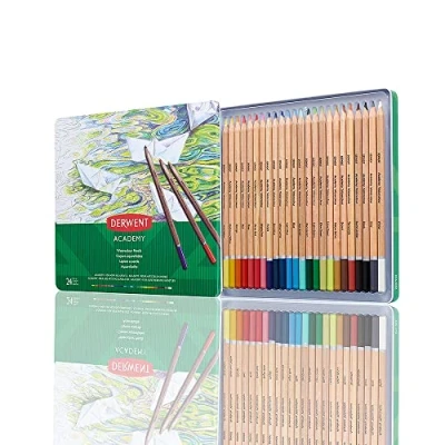 Afbeelding van Derwent aquarelpotlood Academy , blik van 24 stuks in geassorteerde kleuren kleurpotlood