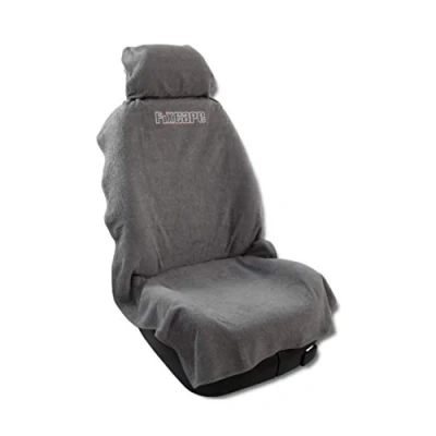 Afbeelding van Fixcape Autostoelhoezen, universeel als sprei, van katoen, autostoelovertrek, beschermhoes, stoelhoezen voor de auto, stoelhoezen, autostoel, werkplaatshoes voorstoelen Grau/Grey