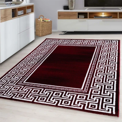 Afbeelding van Parma Design Vloerkleed Rood / Wit Laagpolig 80x300 cm