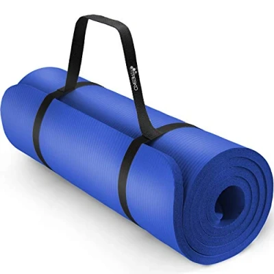 Afbeelding van Yoga mat donker blauw, 190x100x1,5 cm dik, fitnessmat, pilates, aerobics