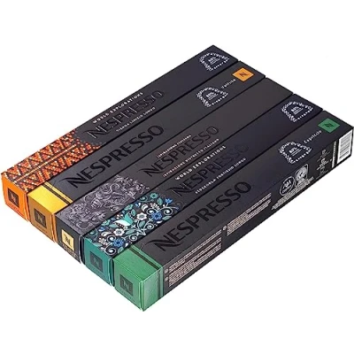 Afbeelding van Bijpassende Nespresso capsules voor koffiezetapparaat, assortiment (10 x Fortissio Lungo, 10 Ristretto, Volluto, Capriccio, Linzio Lungo)