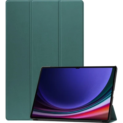 Afbeelding van iMoshion Tablet Hoes Geschikt voor Samsung Galaxy Tab S9 Ultra Trifold Bookcase Donkergroen