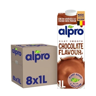 Afbeelding van Alpro Drink Plantaardige Sojadrank Chocolade Lactosevrij &amp; Glutenvrij 8 x 1L