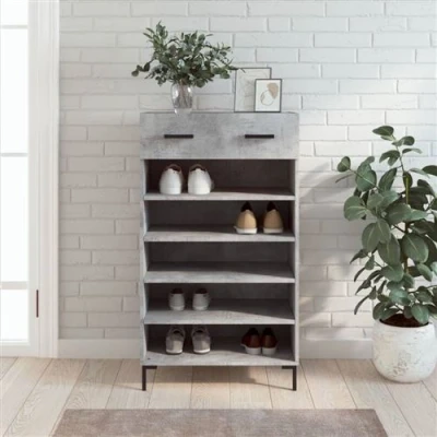 Afbeelding van Schoenenkast 60X35X105 Cm Bewerkt Hout Sonoma Eikenkleurig Betongrijs