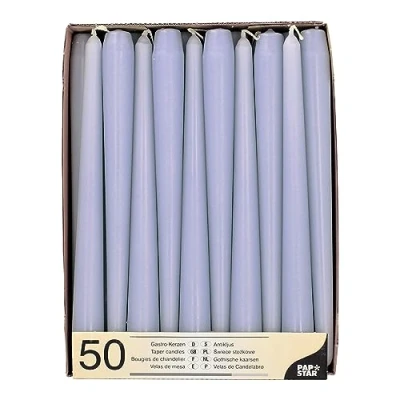 Afbeelding van PAPSTAR 50 kandelaarskaarsen, diameter 2,2 cm, 25 lila