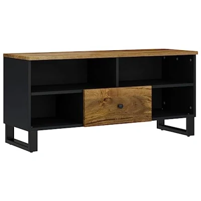 Afbeelding van Tv meubel 100x33x46 cm massief mangohout en bewerkt hout