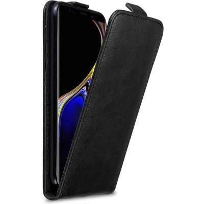 Afbeelding van Cadorabo Hoesje geschikt voor Samsung Galaxy NOTE 9 in ZWARTE NACHT Beschermhoes flip design Case Cover met magnetische sluiting