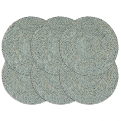 Afbeelding van Placemats 6 st rond 38 cm jute olijfgroen