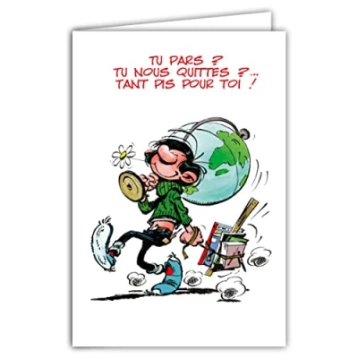 Afbeelding van afie GLCT 0127 Gaston Lagaffe startkaart met motieven Happy Road / goede voortzetting veel geluk
