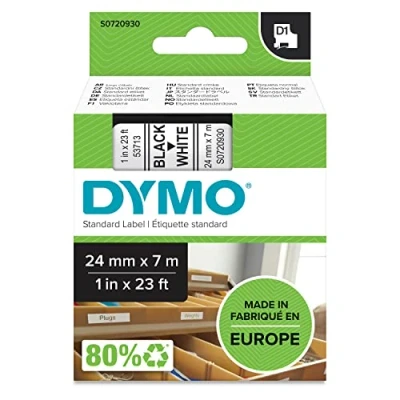 Afbeelding van Labeltape Dymo 53713 D1 720930 24mmx7m zwart op wit