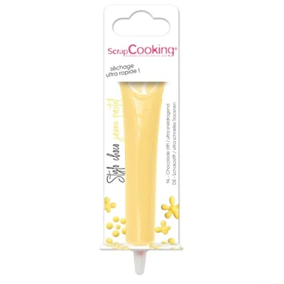 Afbeelding van ScrapCooking Pastelgele chocostift Voedselpen Voor gebak, 25 g Eetbare decoratieve pen Schrijven en tekenen op desserts, cakes koekjes verjaardagen Pasen 6804